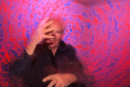 France, Maine-et-Loire (49), Cholet, the artist François Morellet in his workshop