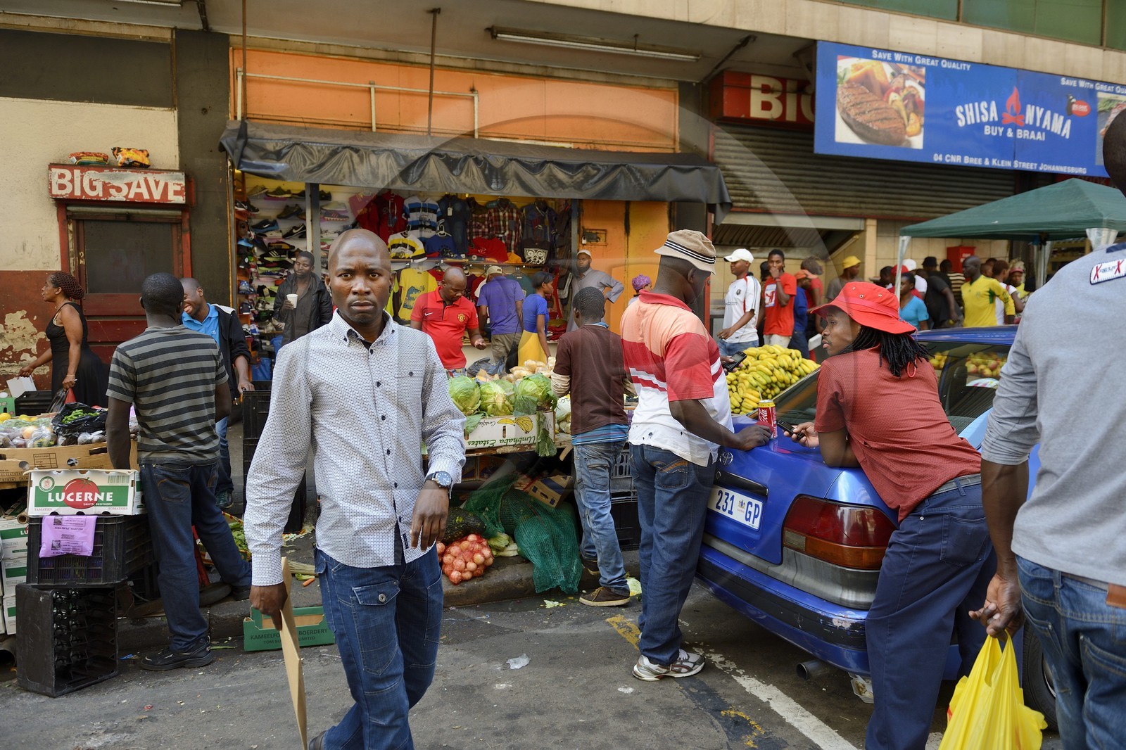 Afrique du Sud, province de Gauteng, Johannesburg, CBD (Central Business District), petits commerces de proximité dans Klein street