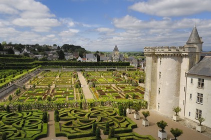 France, Indre et Loire, Loire Valley listed as World Heritage by UNESCO, Chateau de Villandry, the castle and the gardens, owned by Henry and Angelica Carvallo