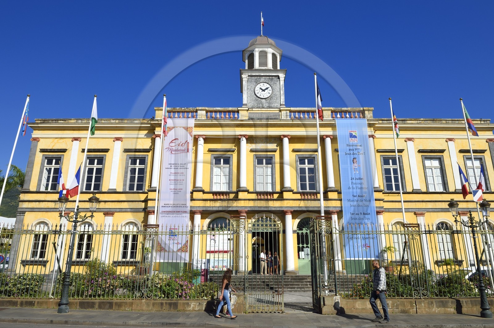 France, Ile de la Reunion, Saint-Denis, édifice de l'époque coloniale, l'ancien hôtel de ville