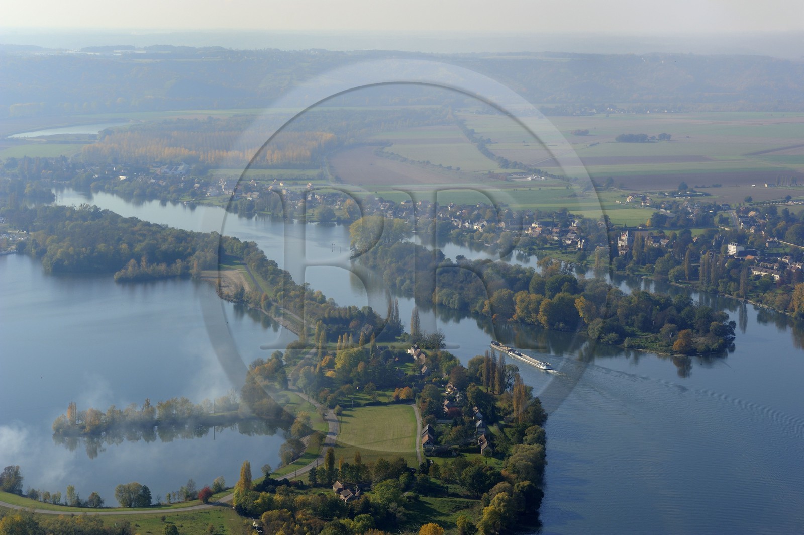 France, Eure, the Seine river at Muids downstream Les Andelys (aerial view)