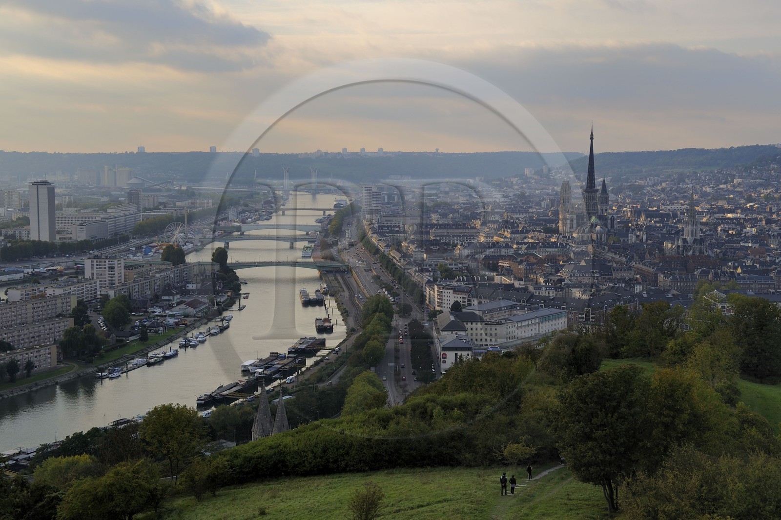 France, Seine Maritime, Rouen, view over the Seine and the city center