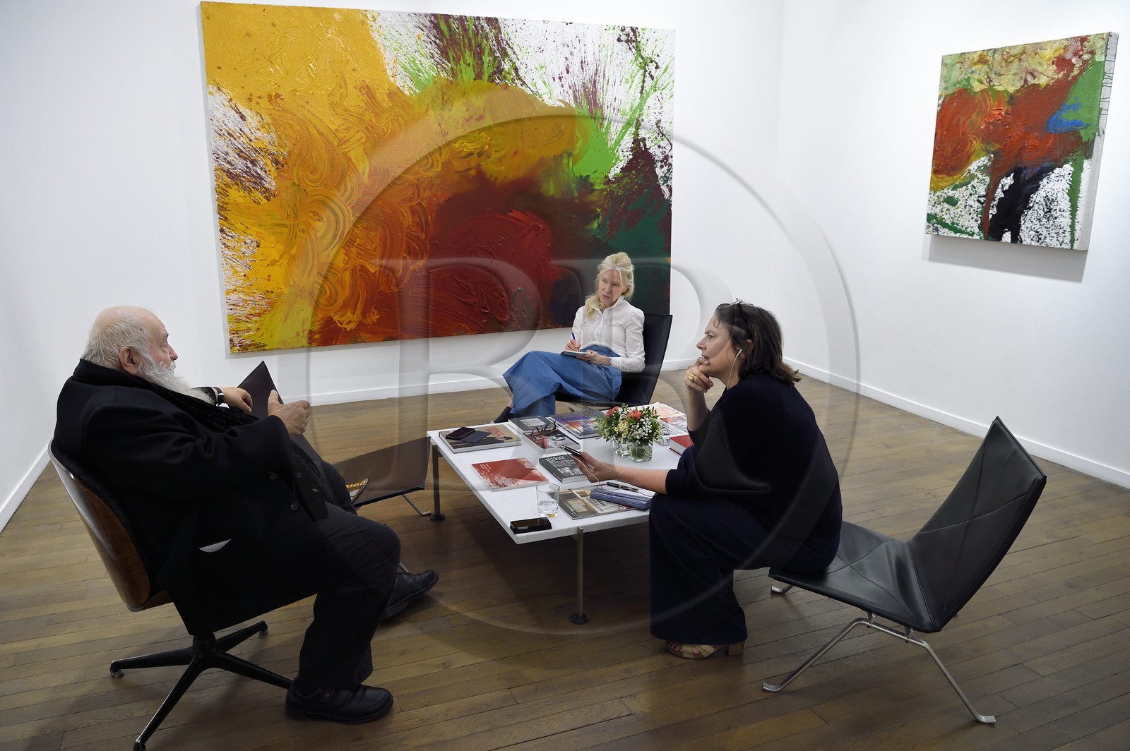 France, Paris, Galerie RX, Hermann Nitsch, Hermann Nitsch, contemporary Austrian artist, co-founder of the Wiener Aktionismus movement (Viennese Actionism)