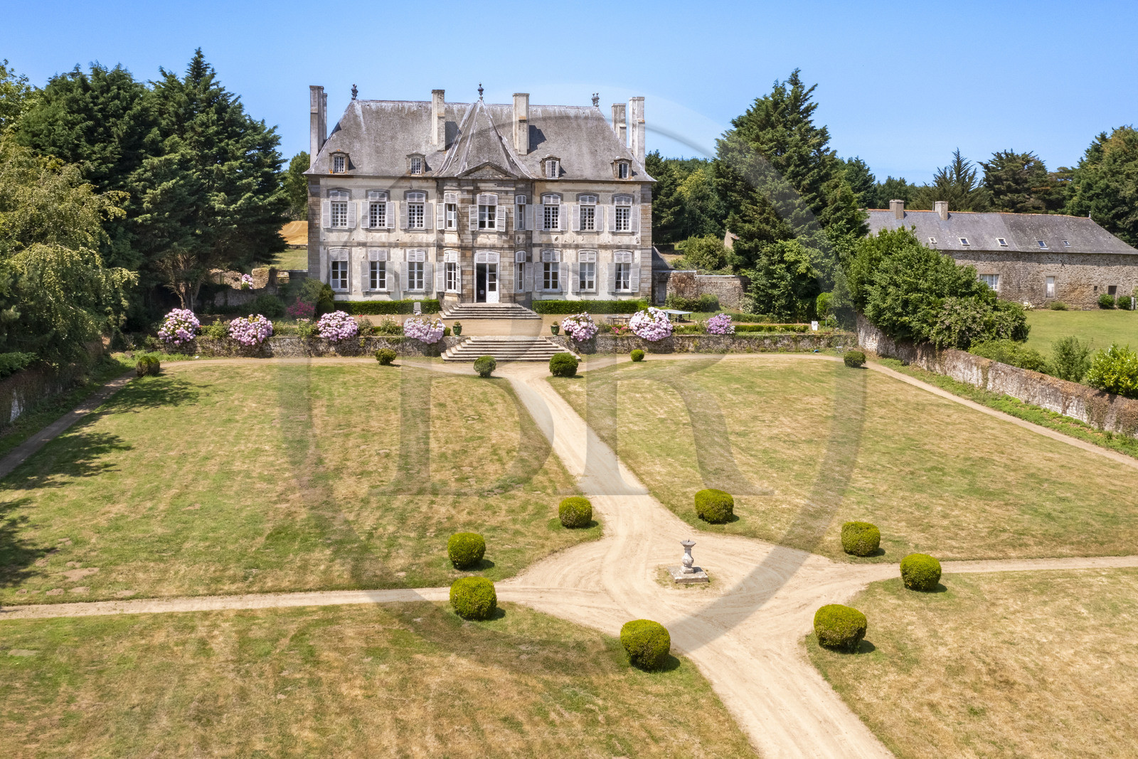 France, Ille-et-Vilaine (35), Côte d'Emeraude, Saint-Malo, malouinière de la Chipaudière construit l'armateur et corsaire François-Auguste Magon de la Lande au début du XVIIIème siècle (vue aérienne)