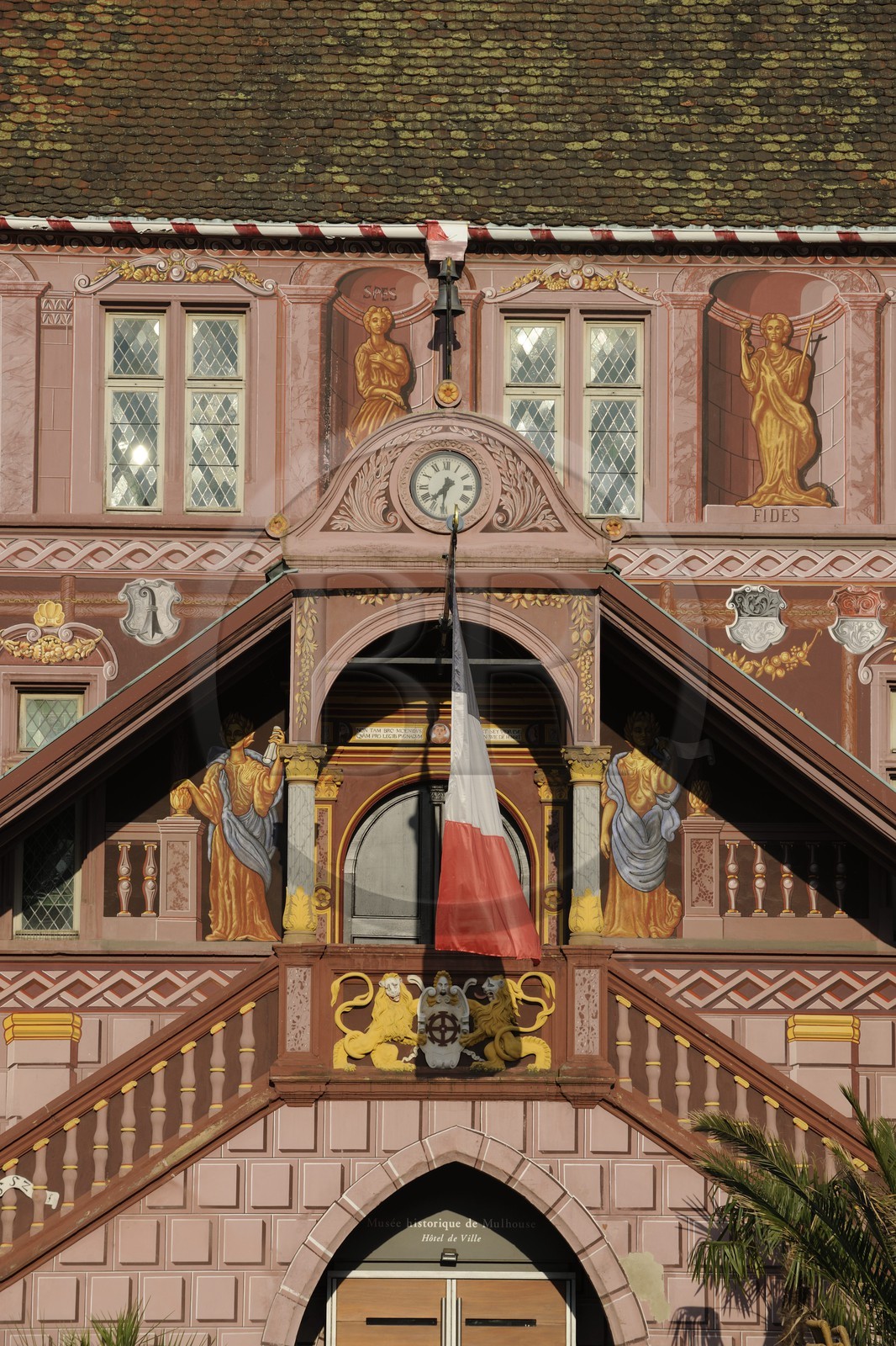 France, Haut Rhin, Mulhouse, place de la Reunion (Reunion's Square), town hall and historical museum