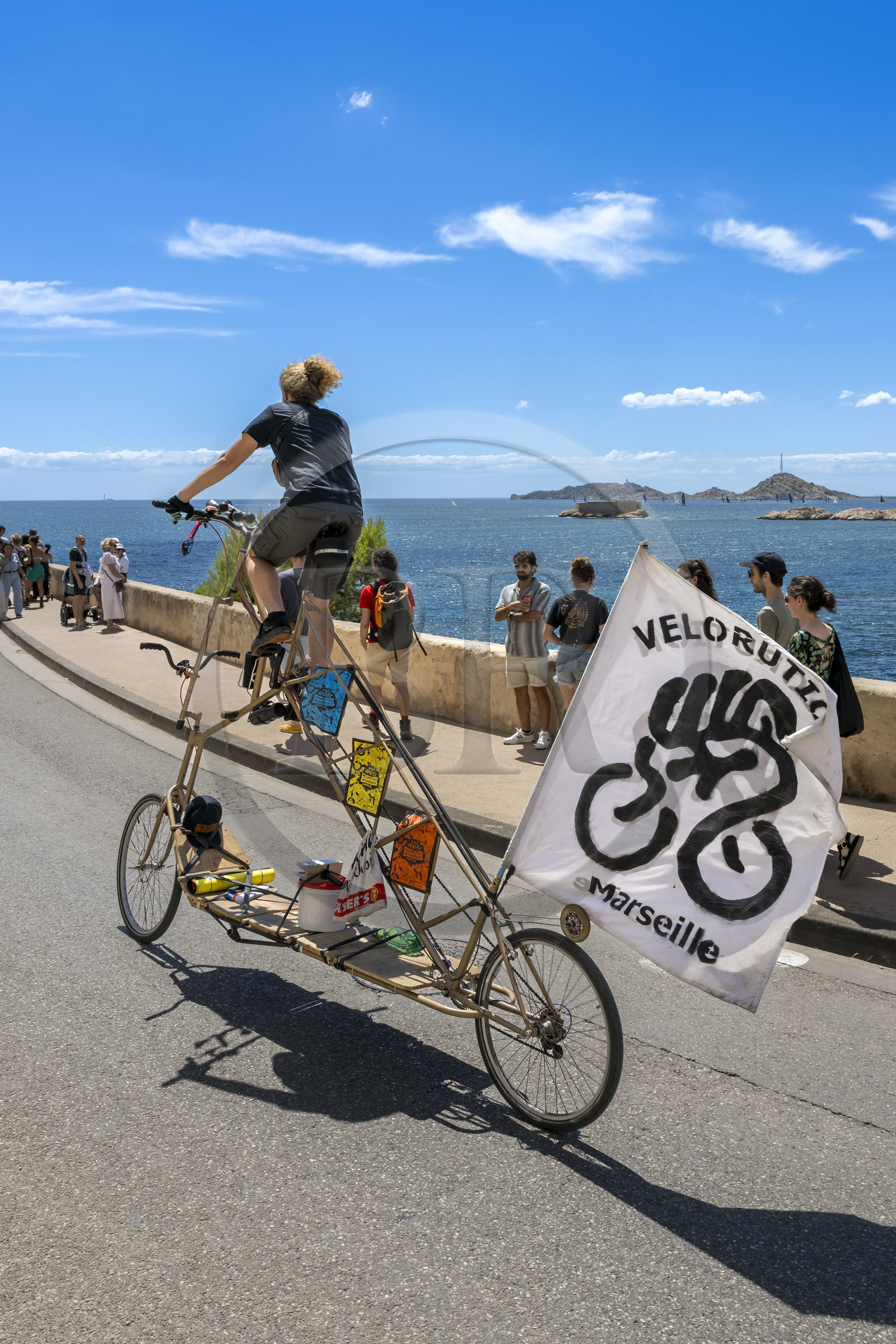 France, Bouches-du-Rhône (13), Marseille, quartier d'Endoume, la Corniche du Président John Fitzgerald Kennedy piétonne un dimanche par mois