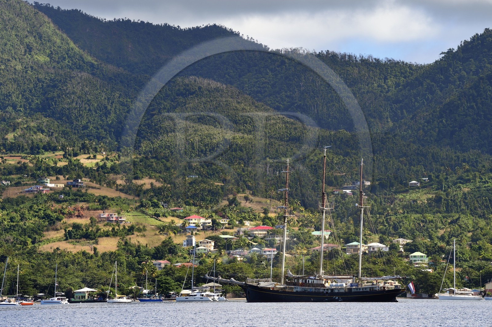 Caraïbes, Ile de la Dominique, l'ancienne capitale Portsmouth dans la baie de Prince Rupert