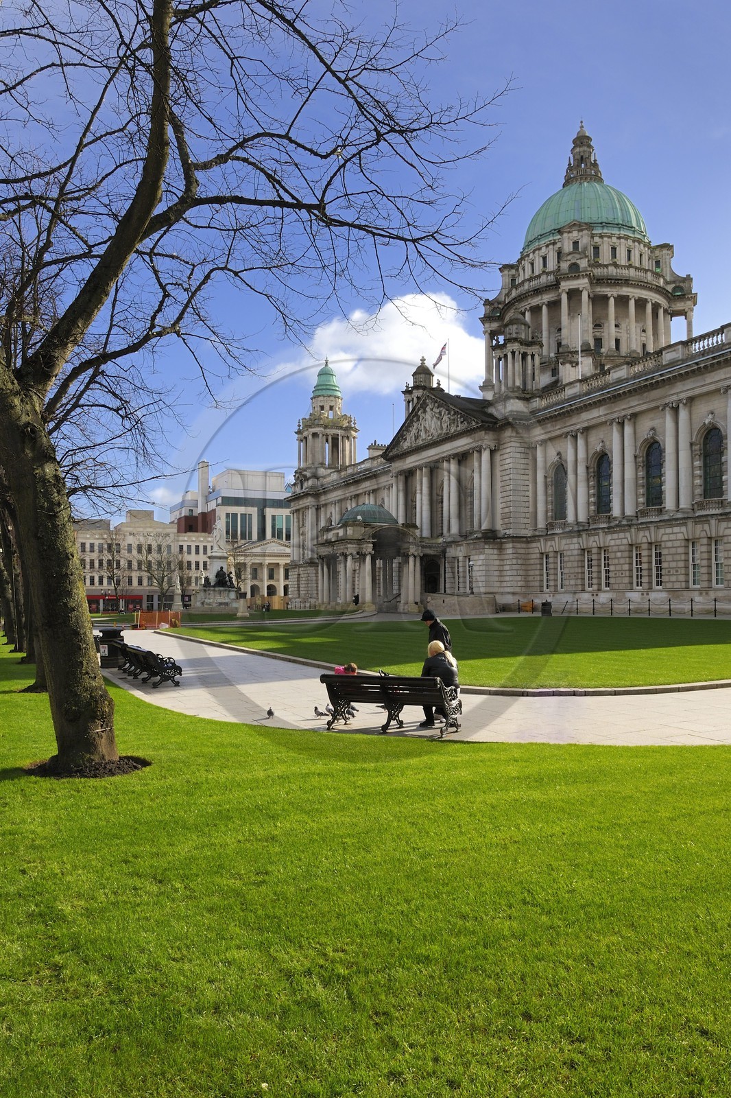 Royaume-Uni, Irlande du Nord, Belfast, le City Hall (hotel de ville) sur Donegall square