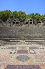 France, Rhône (69), Lyon, site historique classé Patrimoine Mondial de l'UNESCO, colline de Fourvière, théâtre romain, l'Odéon