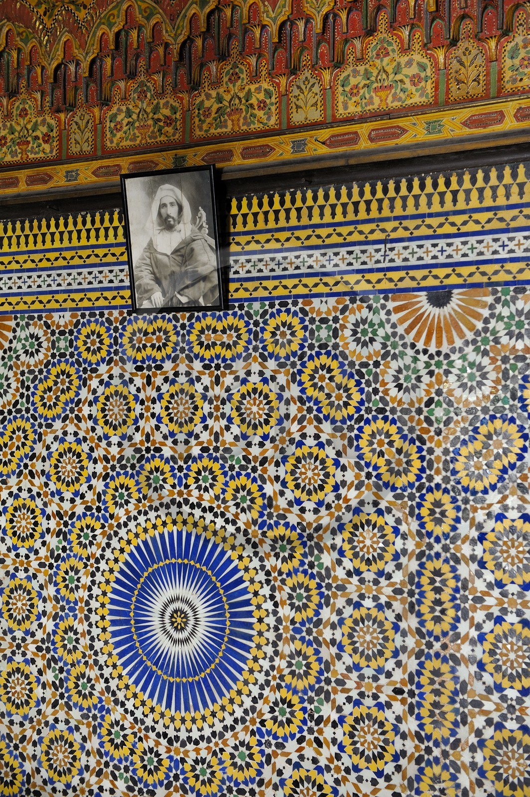 Maroc, Moyen Atlas, Fès, ville impériale, médina classée Patrimoine Mondial de l'UNESCO, Fès el Bali, (palais) Dar Ba Mohamed Chergui avant restauration, zelliges