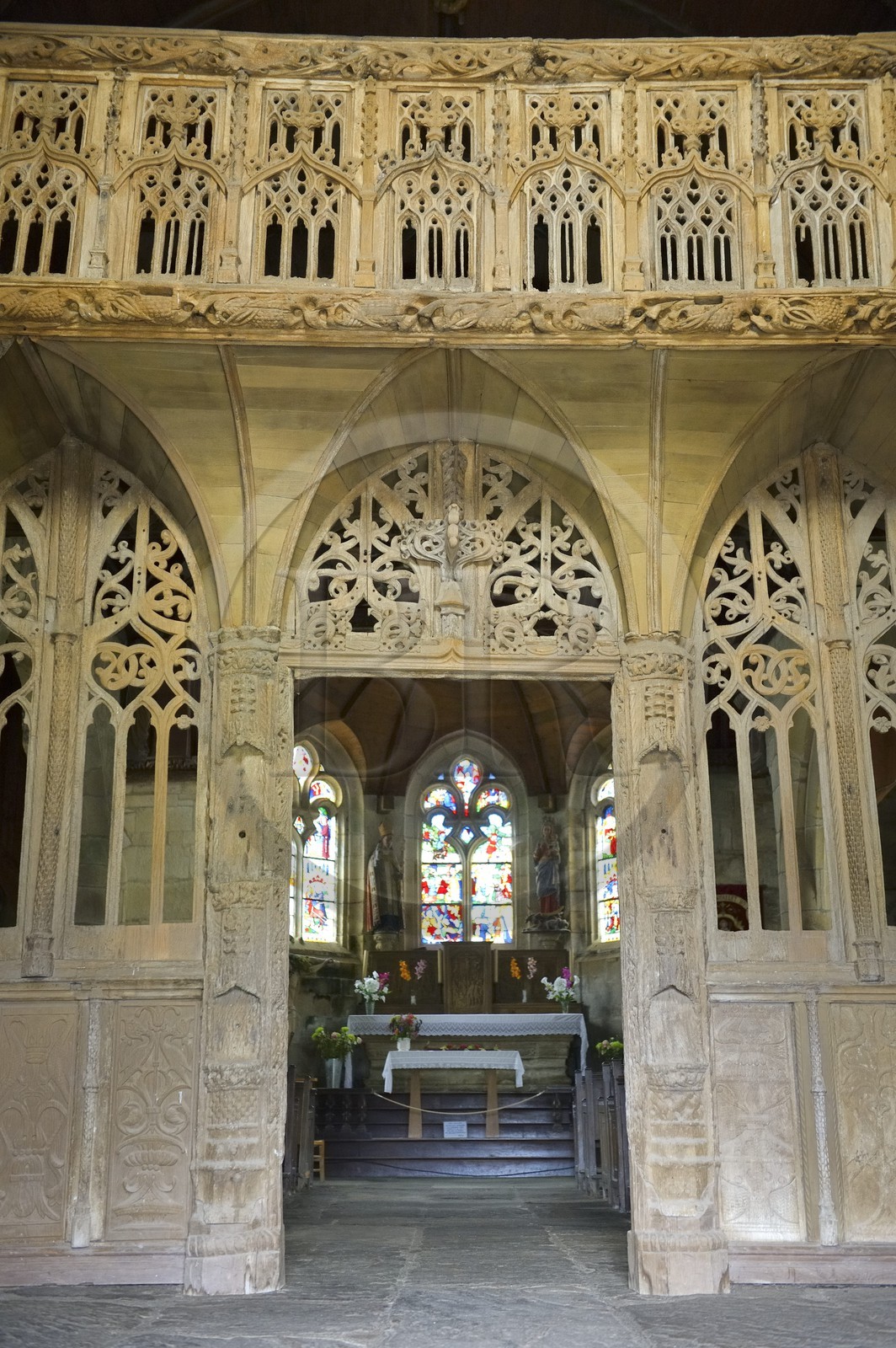 France, Côtes-d'Armor (22), jubé de l'église de Loc-Envel