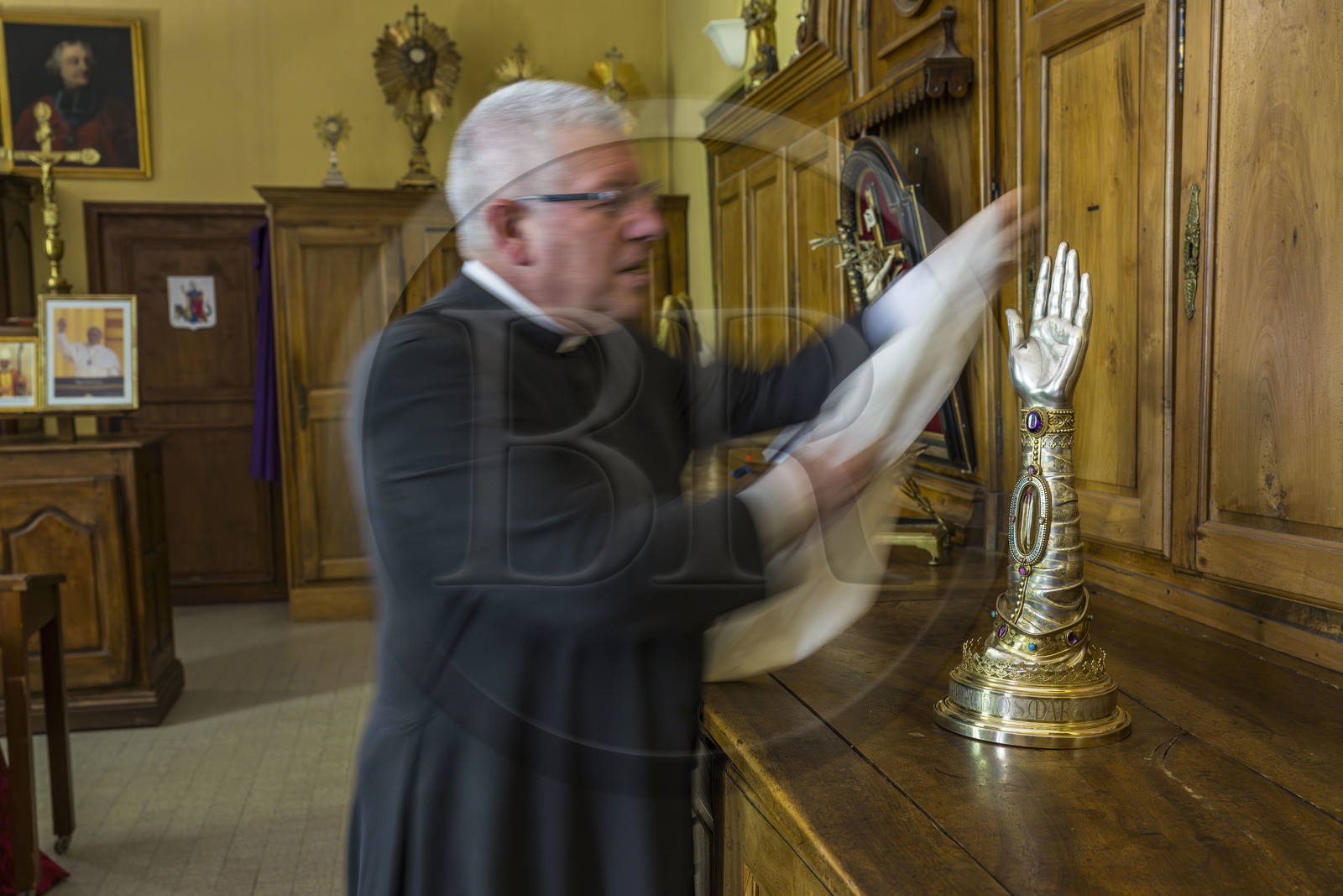 France, Bouches du Rhone, Tarascon, the royal collegiate church of Sainte-Marthe built in the 11th and 12th centuries, reliquary arm of Saint Martha