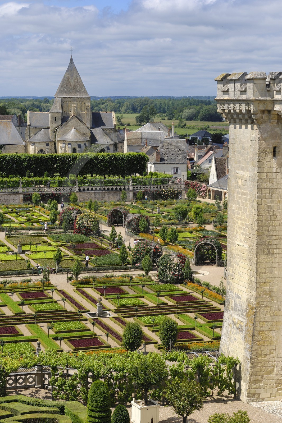 France, Indre-et-Loire (37), Vallée de la Loire classée patrimoine mondial de l'UNESCO, Villandry, le château de Villandry et ses jardins, propriété d'Henri et Angélique Carvallo