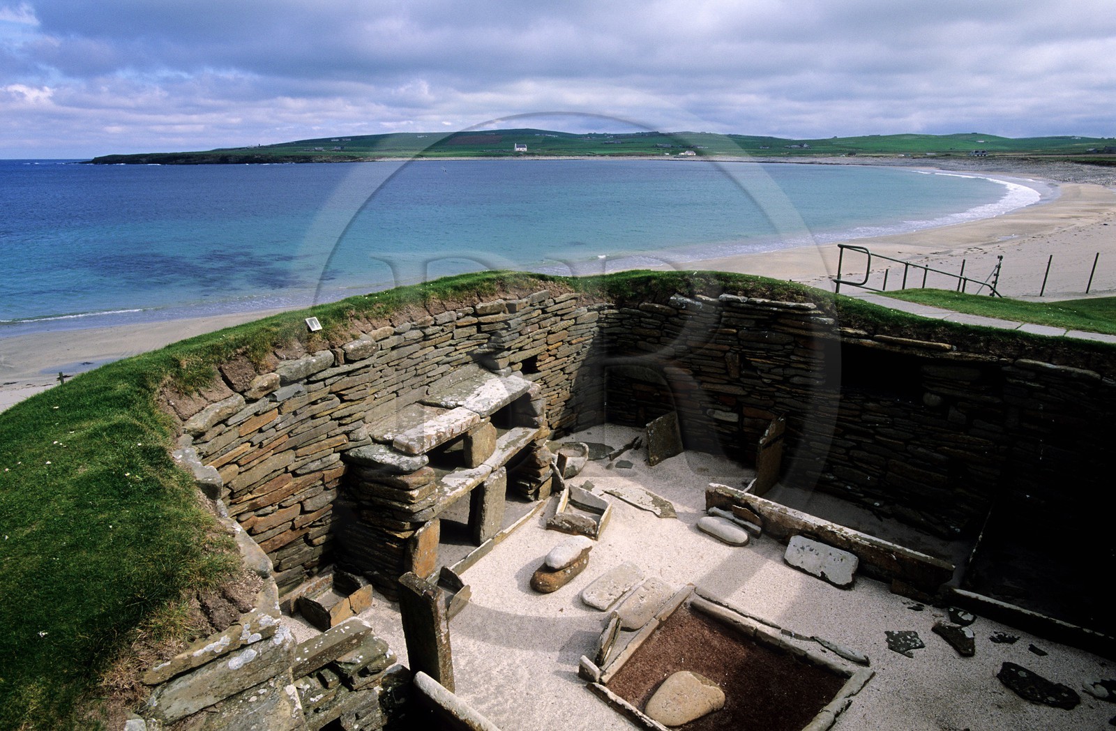 United Kingdom, Scotland, Orkney Islands, ruins of the prehistoric village of Skara Brae, listed as World Heritage by UNESCO