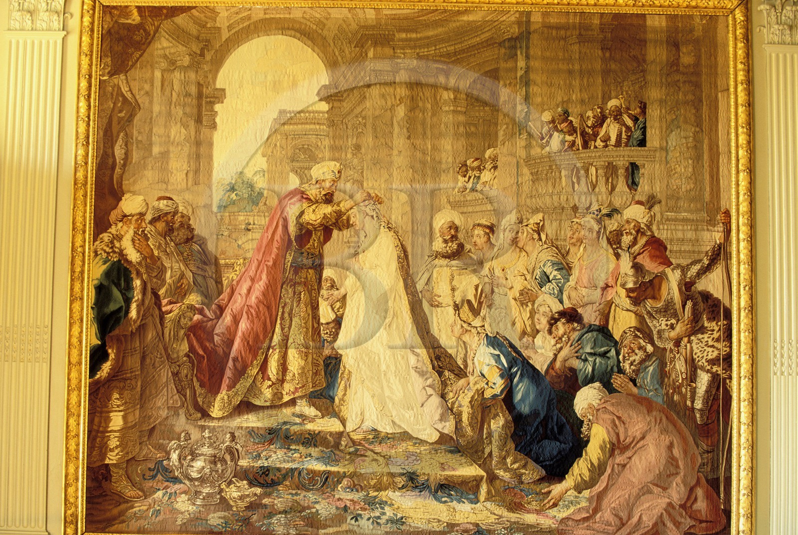 France, Val-d' Oise (95), parc naturel régional du Vexin français, La Roche-Guyon, labellisé Les Plus Beaux Villages de France, des tapisseries