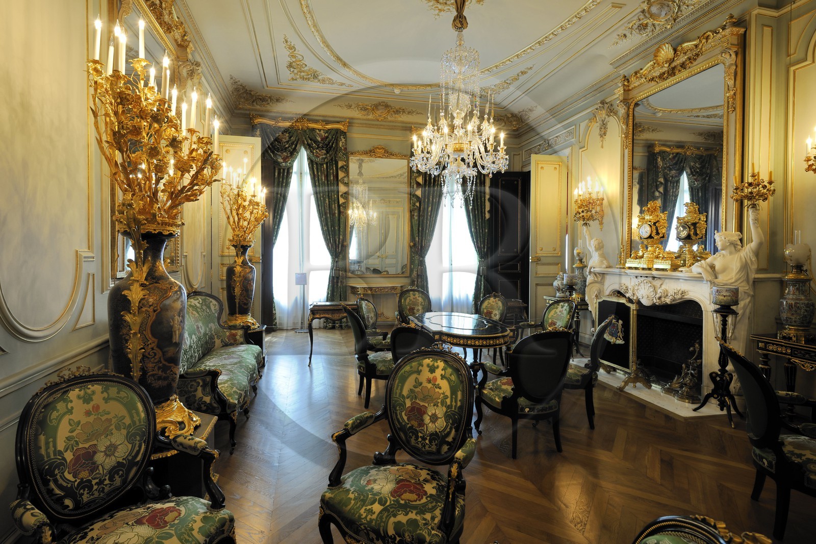 France, Herault, Montpellier, historical center, Fabre museum, Cabrieres Sabatier d'Espeyran mansion (hotel de Cabrieres Sabatier d'Espeyran), the Green Living-room, compulsory mention: managed by Montpellier Agglomeration