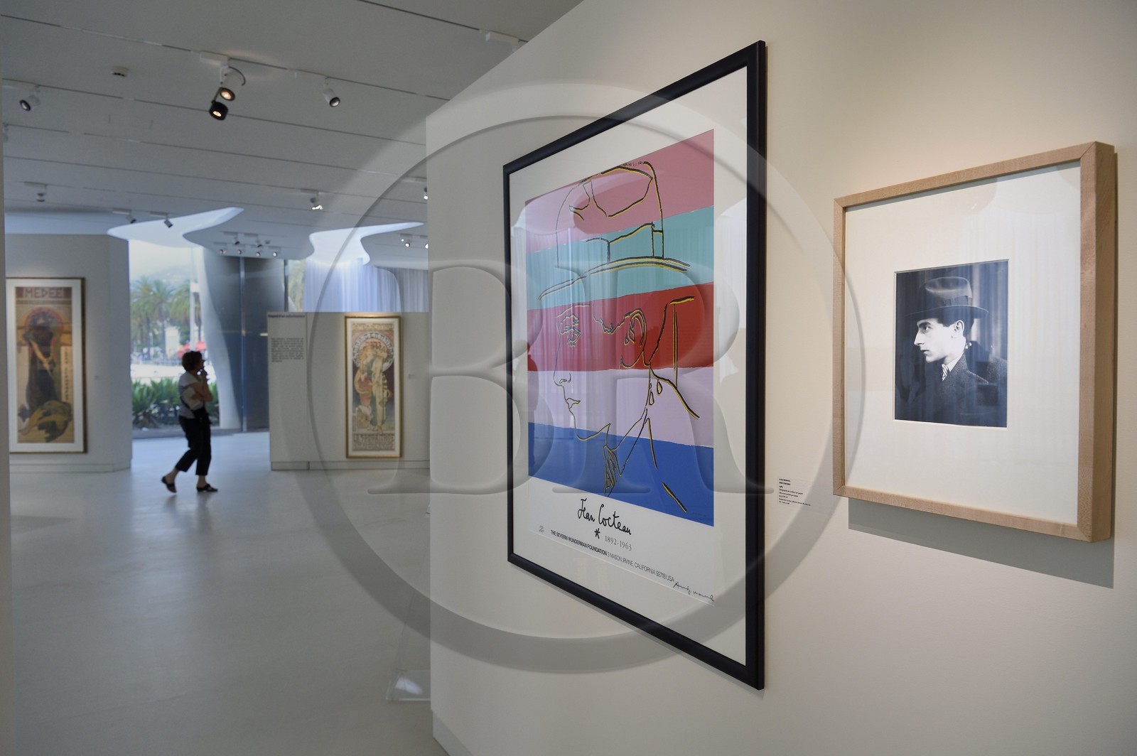 France, Alpes-Maritimes, Menton, Jean Cocteau Museum built in 2008 by architect Rudy Ricciotti, portrait of Cocteau young reused by Andy Warhol