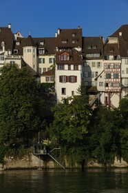 Suisse, Bâle, la rive gauche du Rhin et la quartier de la cathédrale