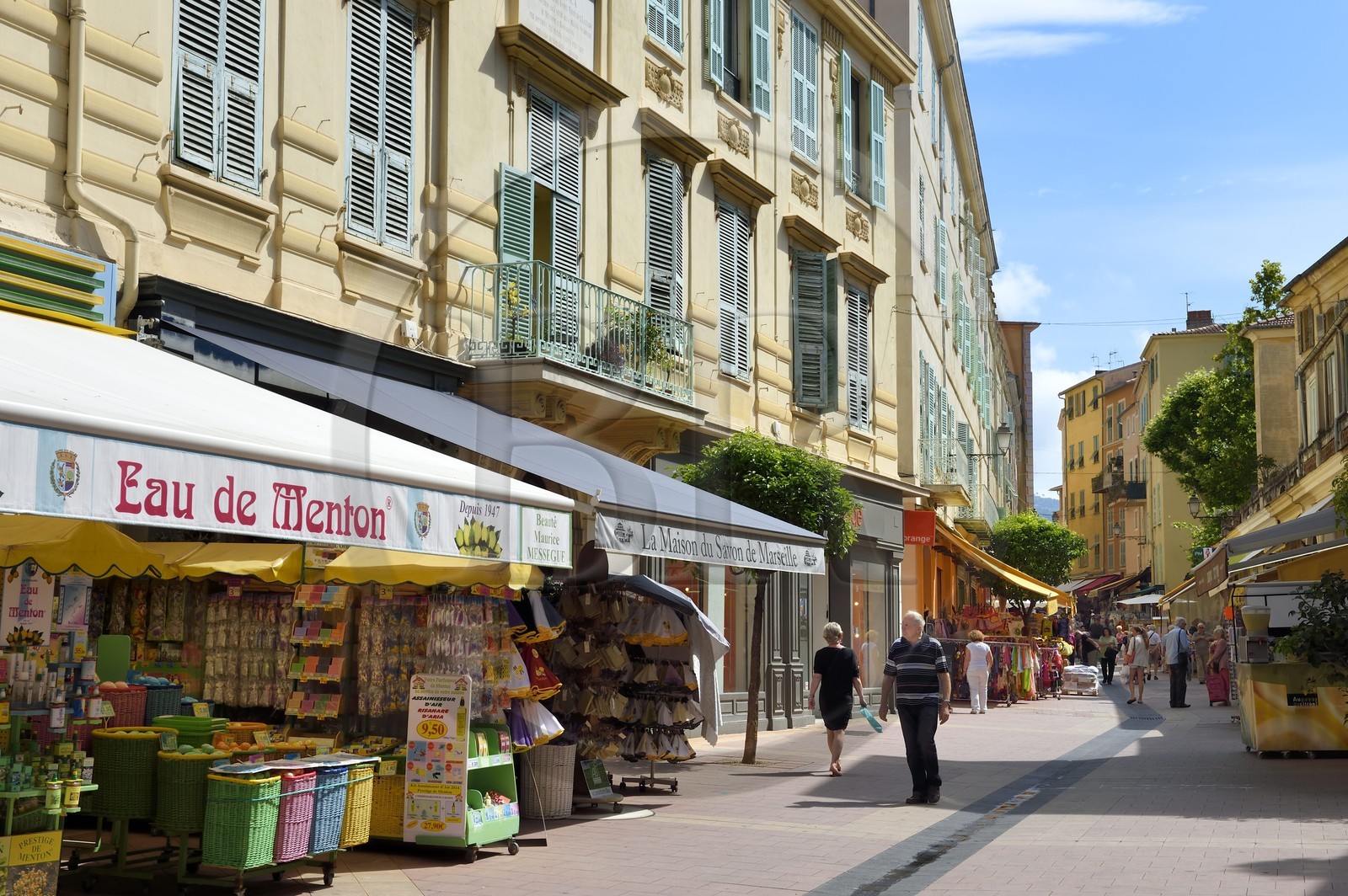 France, Alpes-Maritimes, Menton, the pedestrian rue Saint Michel
