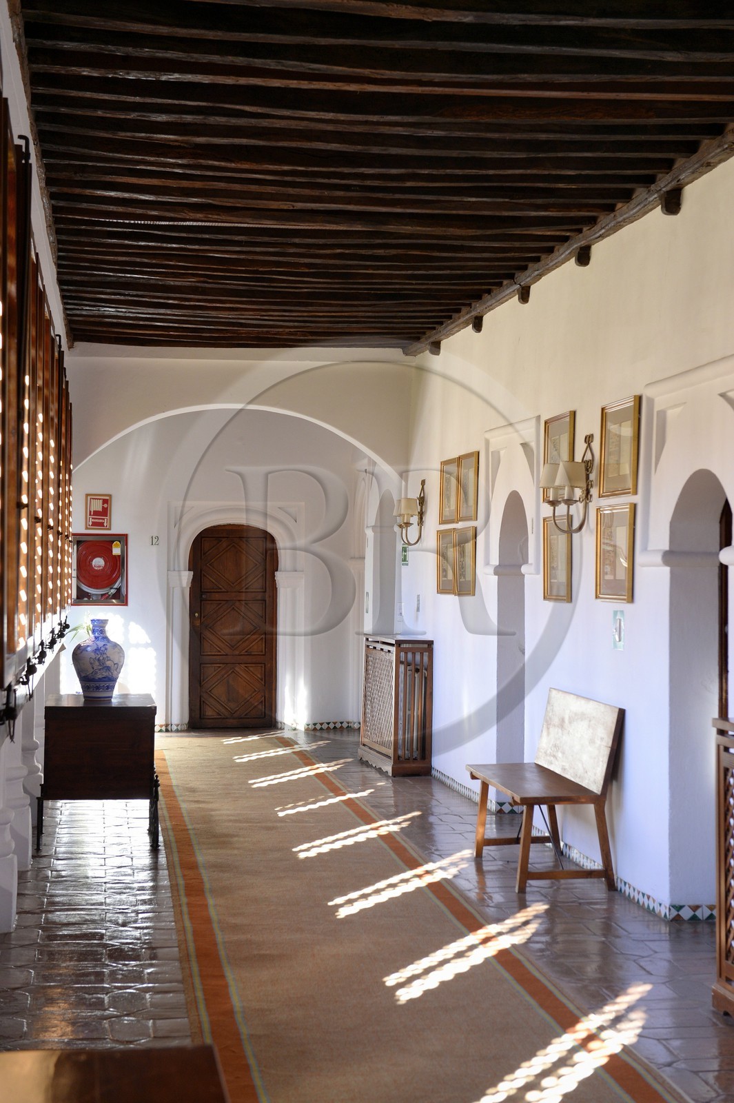 Espagne, Estremadure, Guadalupe, le Parador de tourisme, ancien hopital de Saint-Jean-Baptiste (San Juan Bautista hospital)
