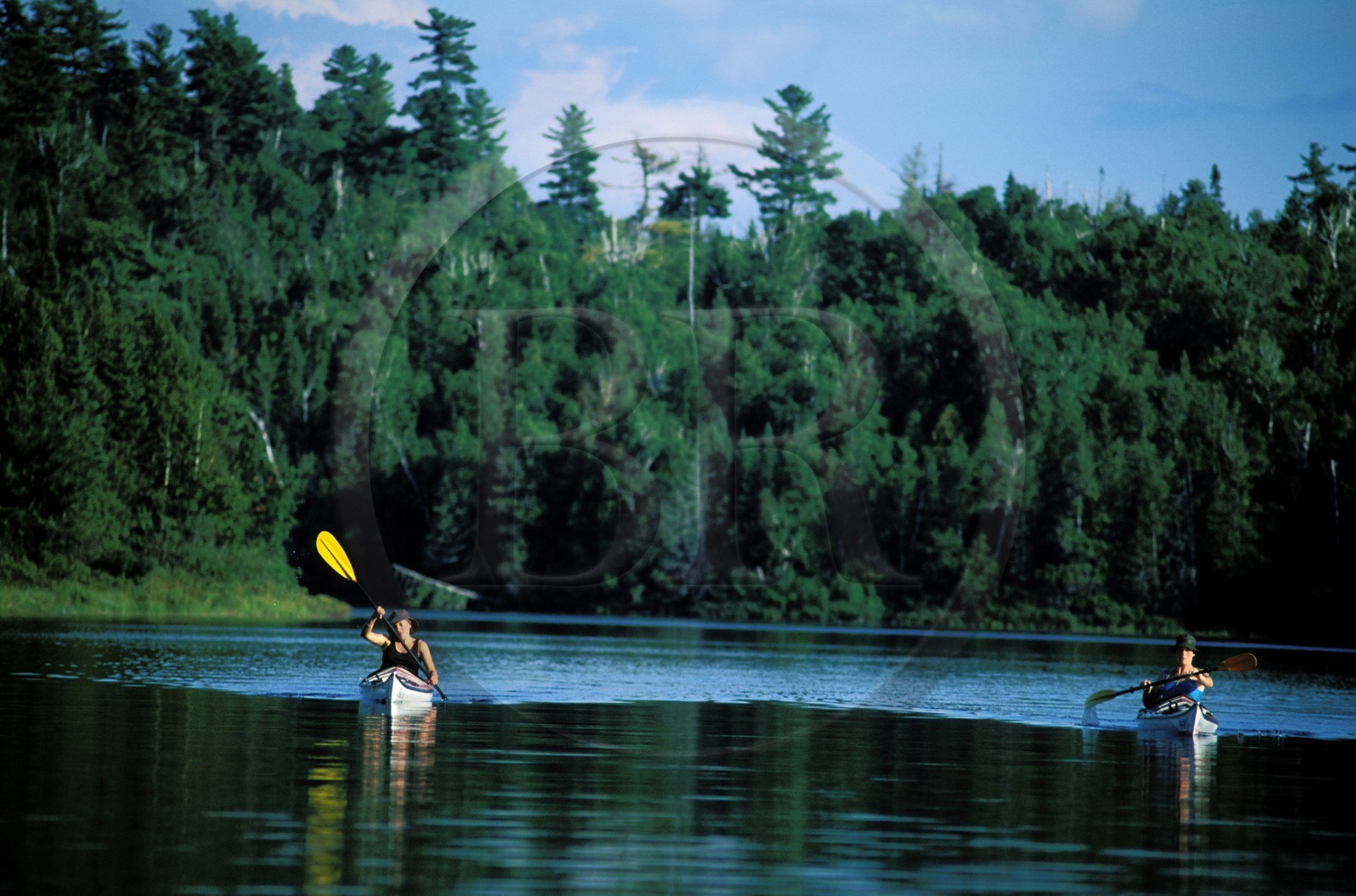 Canada, Quebec Province, La Verendrye Wildlife Reserve, the Ottawa River, Sea kayaks
