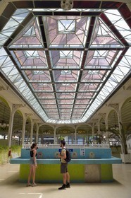 France, Allier (03), Vichy, the Source Hall also called the Drink hall grouping together the four state sources Grande Grille, Mesdames, Lucas and Chomel, with an Art Deco glass roof from 1928