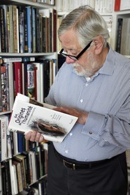 France, Paris, the french paleontologist and paleoanthropologist Yves Coppens, professor at the College de France, in the office of his home in Paris