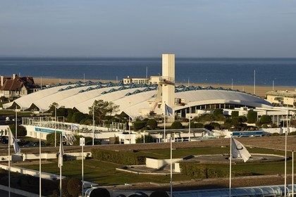 France, Calvados, Pays d'Auge, Deauville, Olympic swimming pool by architect Roger Taillibert
