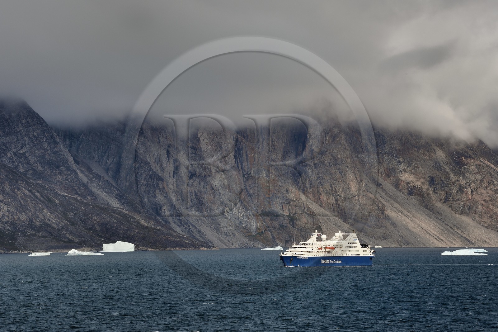 Greenland, west coast, Disko Bay, Ataa Strait, MS Ocean Diamond Cruise Ship