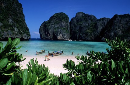 Thailand, Archipelago of Ko Phi Phi, Island of Phi Phi Ley, the lagoon of the film The Beach (with Di Caprio)