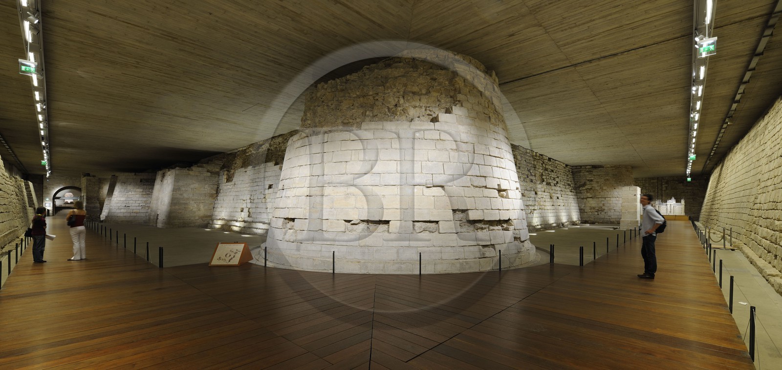 France, Paris, the vestiges of the ditches of the Louvre from Philippe Auguste and Charles V times