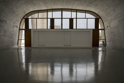 France, Bouches du Rhone, Marseille, architectural work of Le Corbusier, listed as World heritage by UNESCO, the Cité Radieuse by the architect Le Corbusier, MAMO art center created by artist Ora Ito in the former sports hall on the rooftop terrace