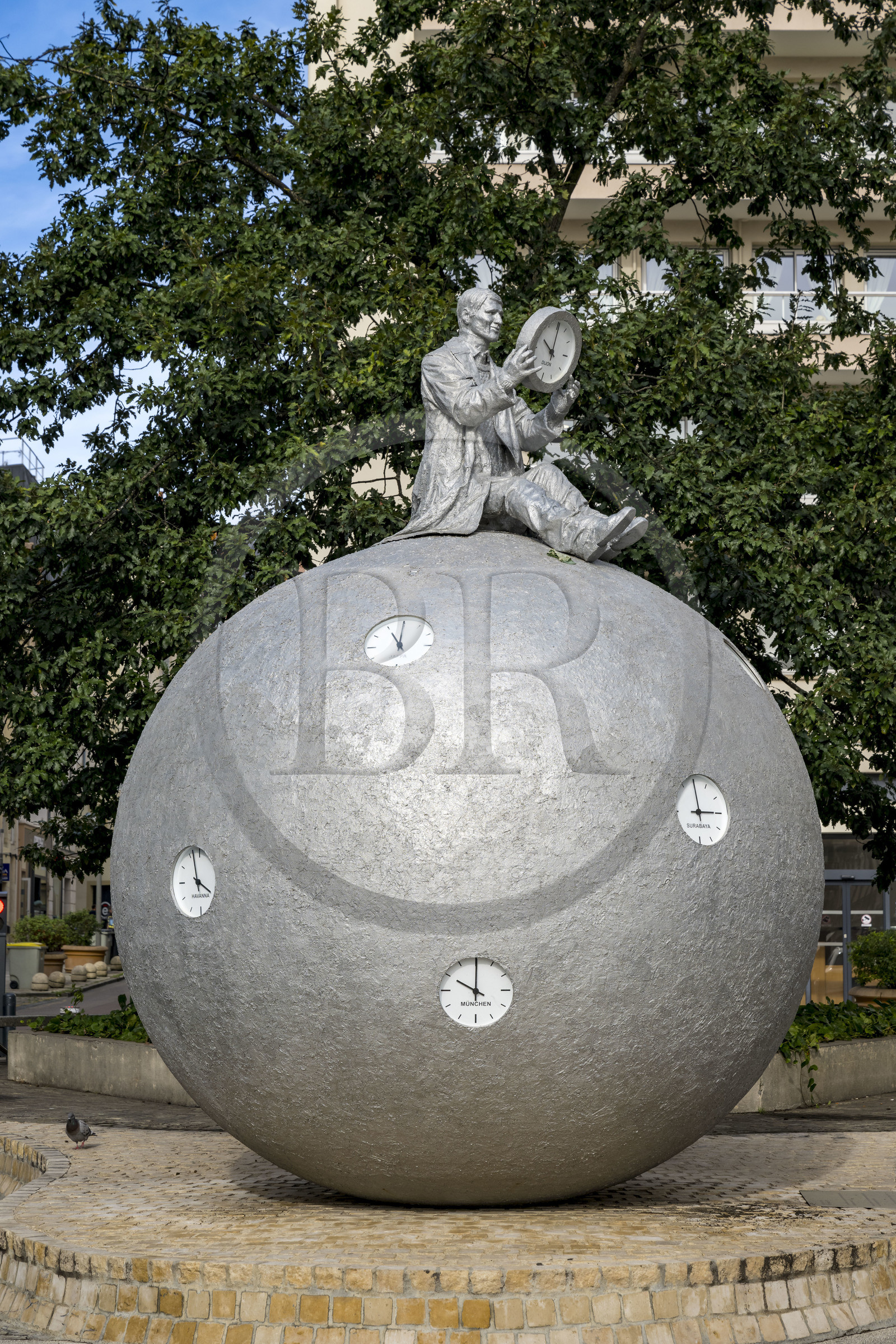 France, Cote d'Or, Dijon, area listed as World Heritage by UNESCO, The Time Counter (2020) by the artist Gloria Friedmann on Place Grangier