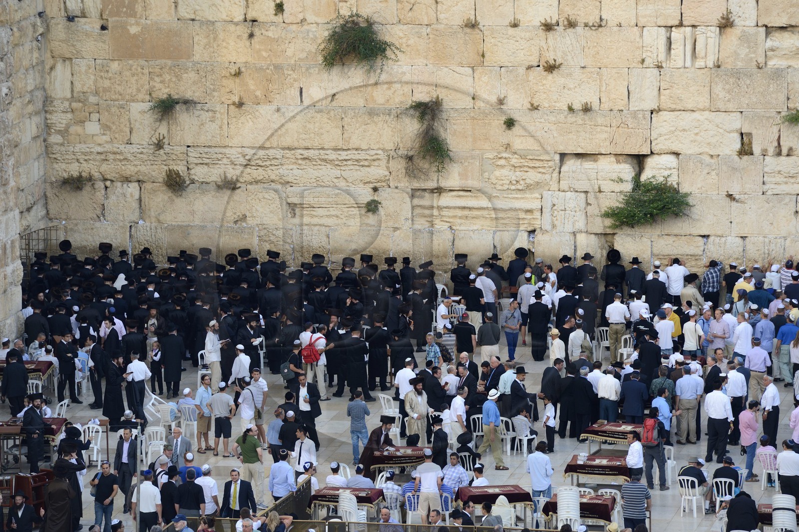Israel, Jérusalem, ville sainte, vieille-ville classée Patrimoine Mondial de l'UNESCO, Mur des Lamentations ou mur occidental faisant partie des murs de soutènement de l'esplanade du Temple construite par Hérode Ier le Grand