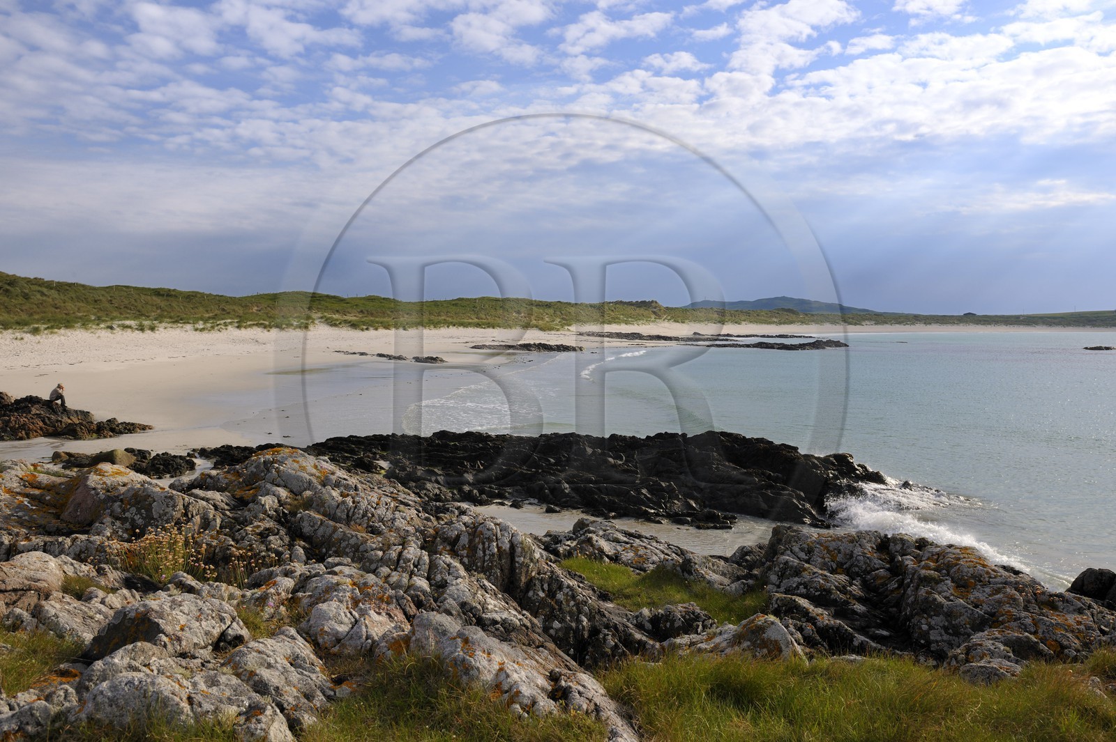 Royaume-Uni, Ecosse, Hébrides intérieures, Ile de Tiree, plage de la baie de Balephetrish