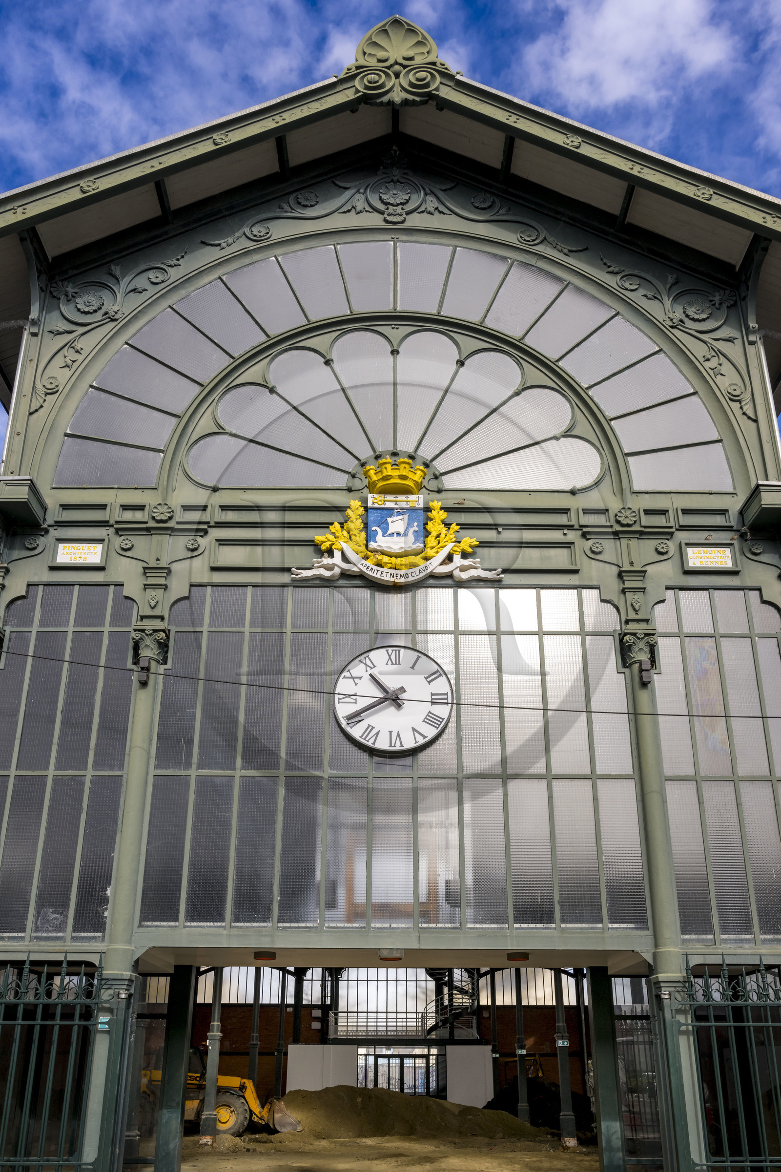 France, Loire-Atlantique (44), Saint-Nazaire, les halles du quartier de Méan-Penhoët sont les anciennes halles du centre-ville jusqu'aux années 1930, démontées et remotées ici