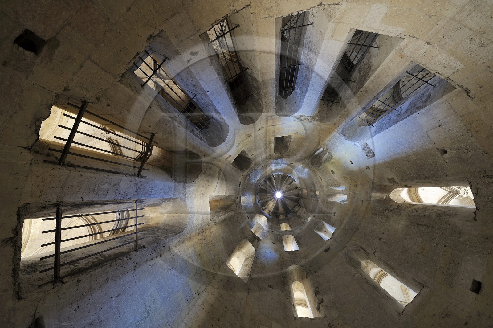 France, Indre et Loire, Amboise, Loire Valley listed as World Heritage by UNESCO, Chateau d'Amboise, the Minimes Tower, central well of the ramp