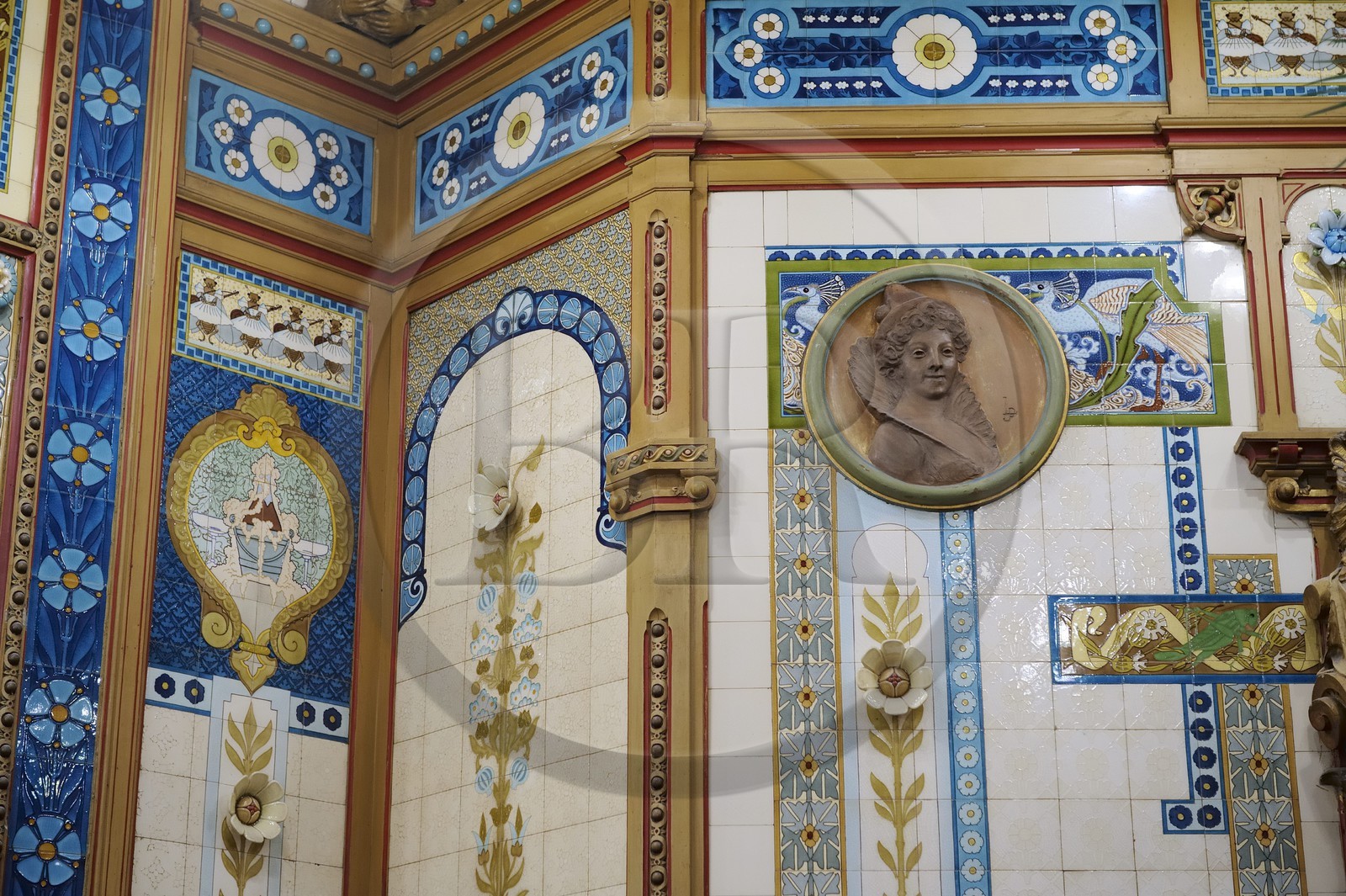 France, Loire-Atlantique (44), Nantes, Brasserie La Cigale classée Monument historique pour son intérieur art nouveau