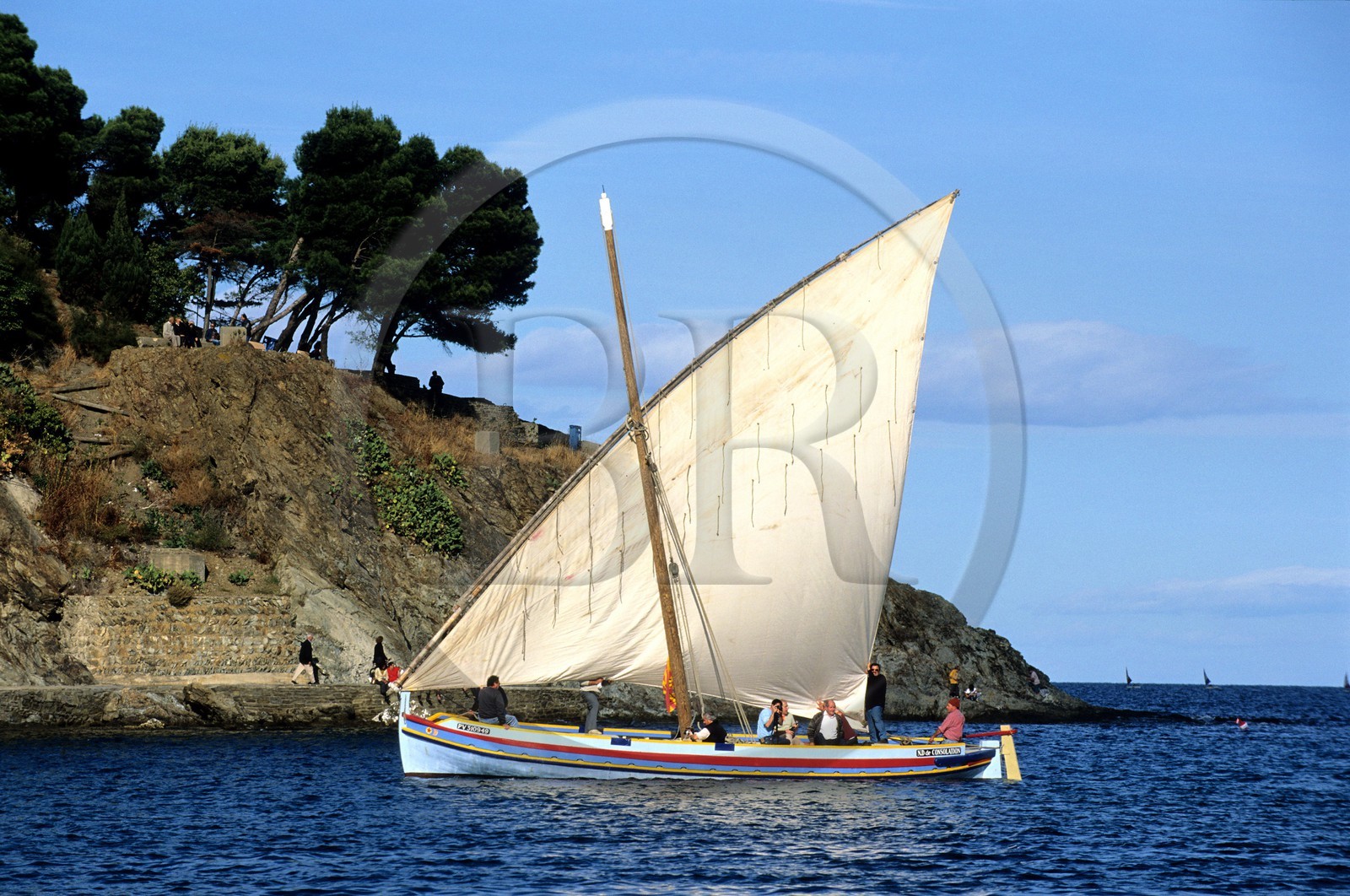 France, Pyrénées-Orientales (66), côte Vermeille, Banyuls-sur-Mer, barque catalane
