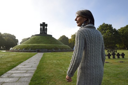 France, Calvados, La Cambe, German military cemetery of the second world war, Marie Annick Wieder Curator of the cemetery