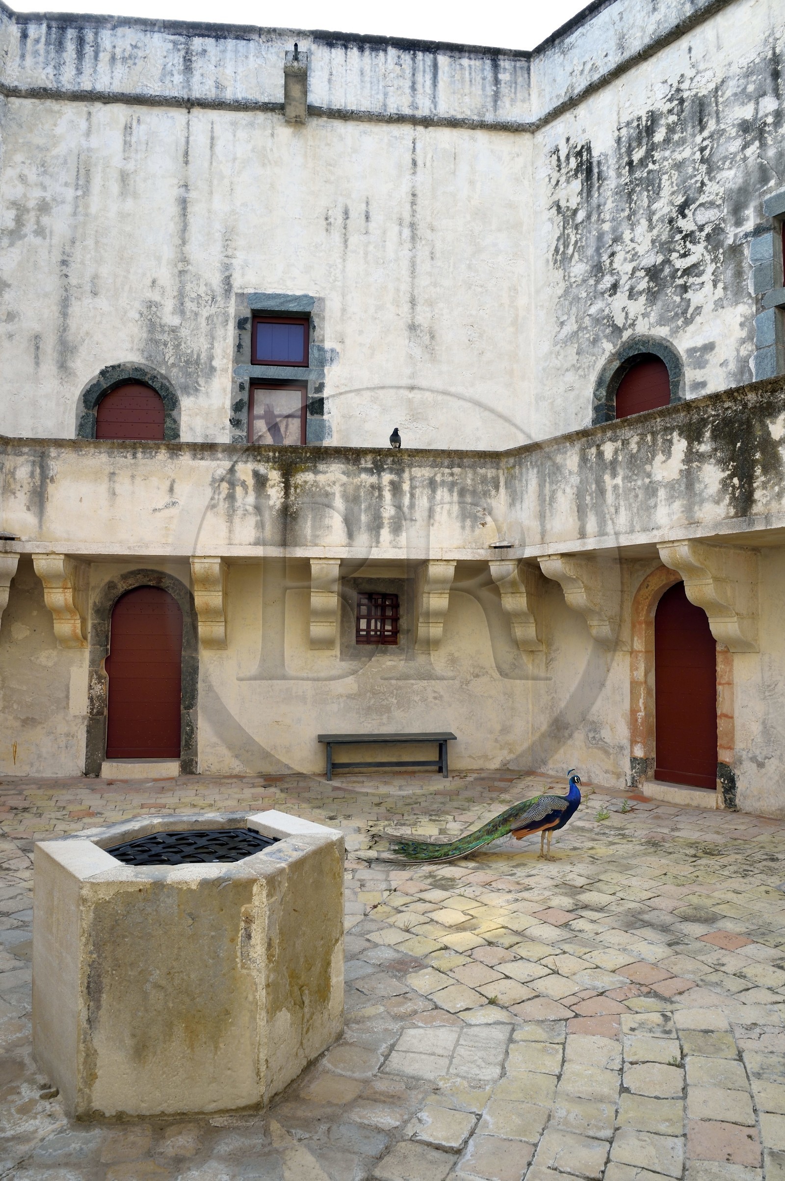 France, Var (83), Saint-Tropez, citadelle du XVIe siècle qui héberge le musée d'histoire maritime, cour du donjon