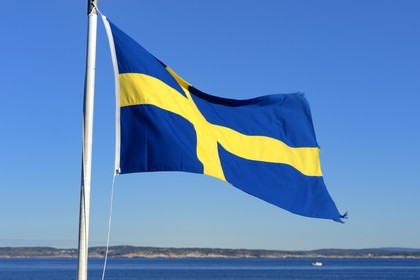 Sweden, Västra Götaland, Koster Islands, swedish flag
