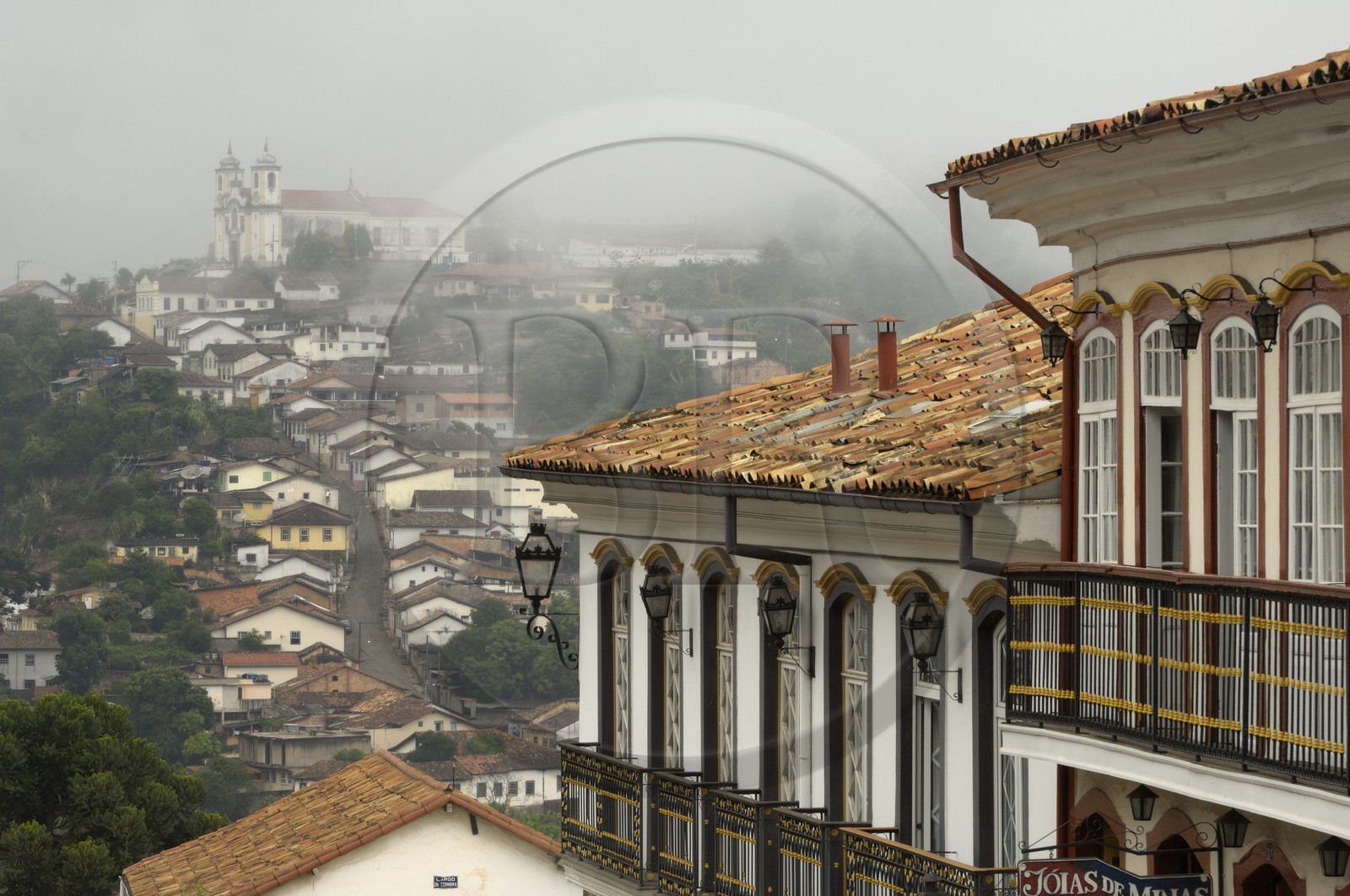Brazil, Minas Gerais state, Ouro Preto, historical center listed as World Heritage by UNESCO, Claudio Manuel street and Nossa Senhora do Rosario dos Pretos church (Gold Route, Estrada Real)