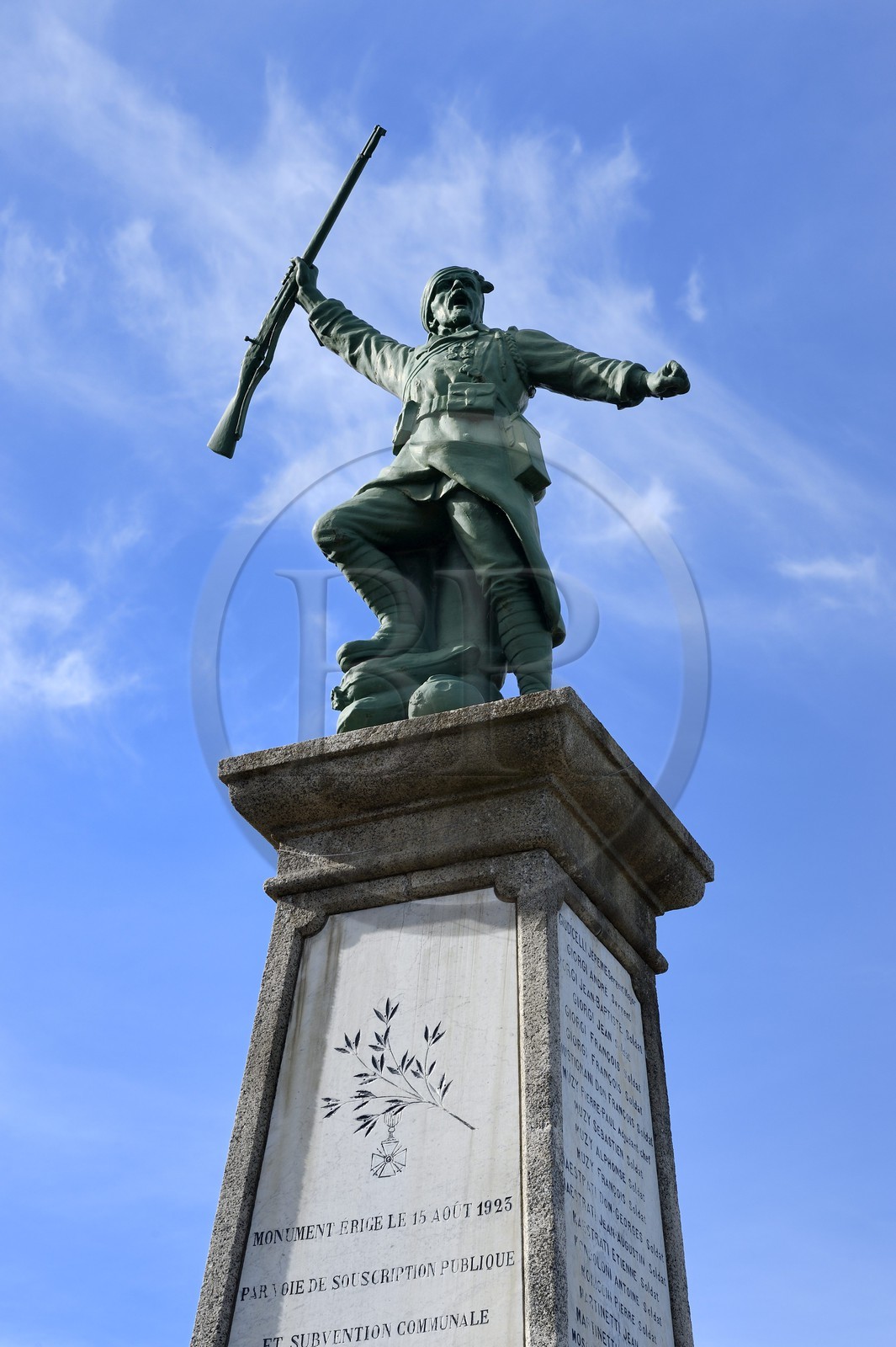 France, Corse du Sud, Alta Rocca, war memorial in the village of Zonza