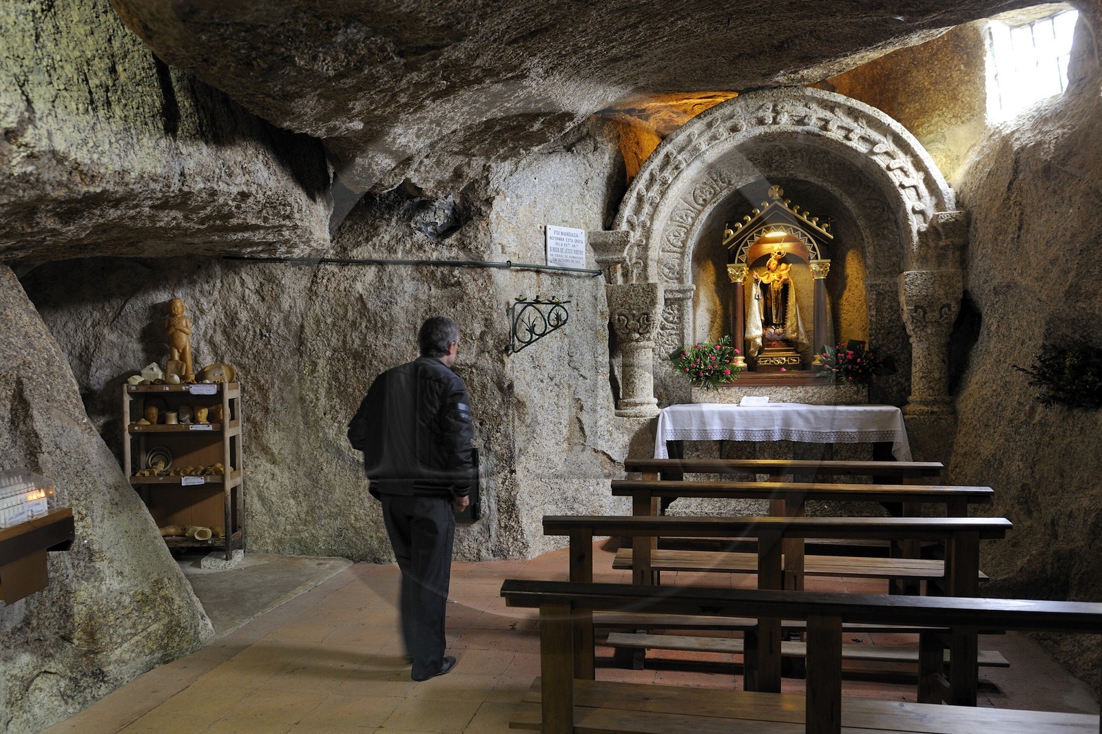Portugal, région du Minho, Guimaraes, Monte da Penha (mont Penha), grotte de l'Ermite de Notre Dame du Carmel