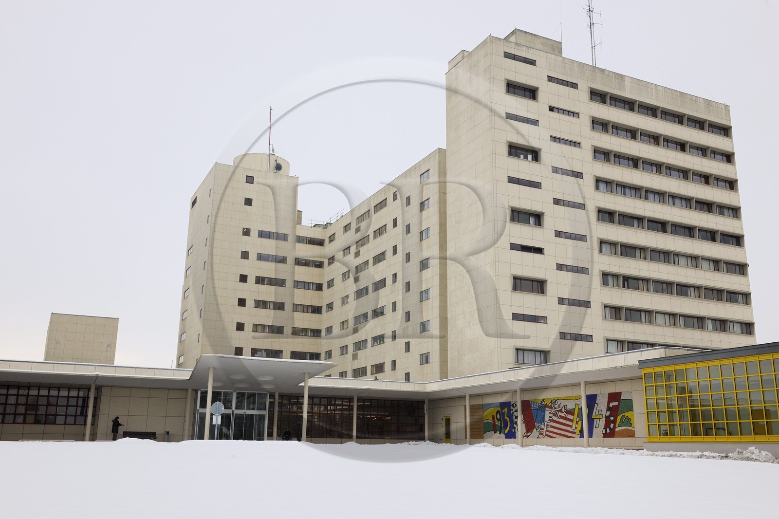 France, Manche (50), Cotentin, Saint-Lô, hôpital mémorial classé monument historique, fresque en mosaïque de Fernand Léger