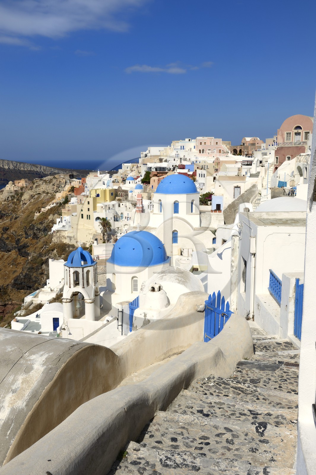 Grèce, Les Cyclades, mer Égée, île de Santorin (Thira ou Théra), village de Oia