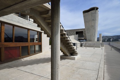 France, Bouches-du-Rhône (13), Marseille, oeuvre architecturale de Le Corbusier, classée Patrimoine Mondial de l'UNESCO, la Cité Radieuse par l'architecte Le Corbusier, toit-terrasse