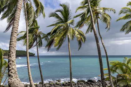 France, Guyane, Kourou, Iles du Salut, l'Ile Royale, arrivée d'une tempête en arrière plan