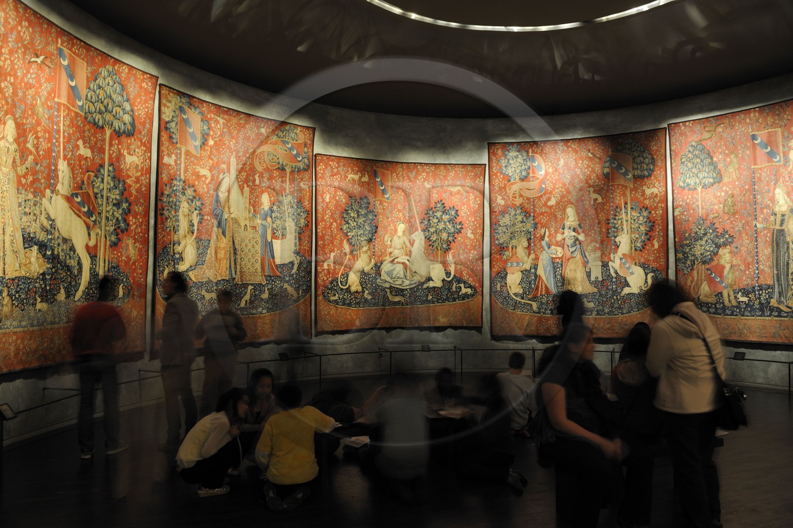 France, Paris (75), musée du Moyen-Age, ancien hôtel de Cluny, La Dame à la licorne est une série de six tapisseries datant de la fin du 15ème siècle
